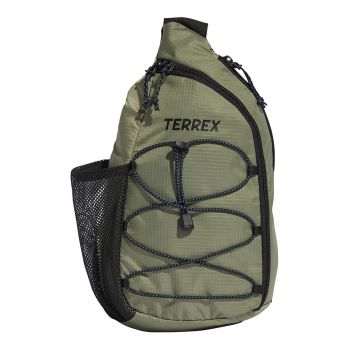 Geanta crossbody cu cordon decorativ Terex - Negru/Verde sparanghel