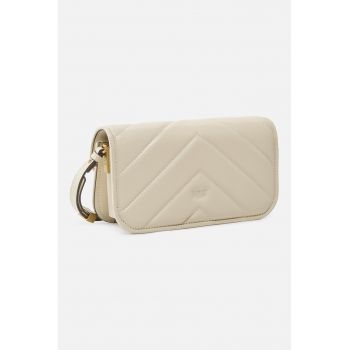 Geanta crossbody de piele - Crem