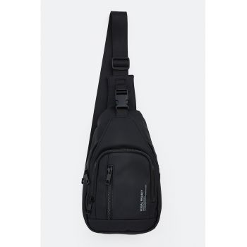 Geanta slingbag cu partea din spate captusita - Negru