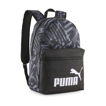 Rucsac cu imprimeu logo PHASE AOP - Negru stins/Gri carbune