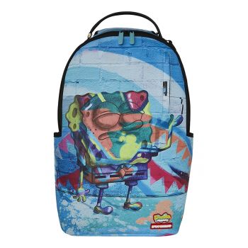 Rucsac cu Sponge Bob pictat - Verde/Portocaliu/Albastru