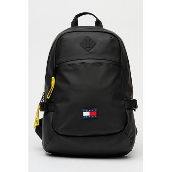 Rucsac de piele ecologica cu logo - Negru