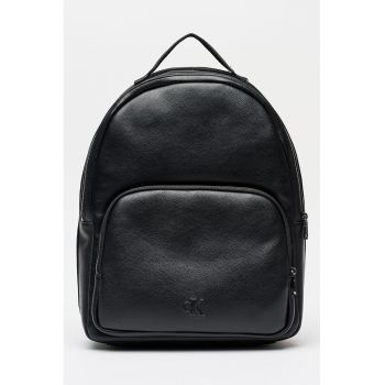 Rucsac de piele ecologica cu logo - Negru