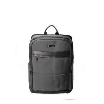 Rucsac din material textil cu buzunar frontal 175603 - Gri