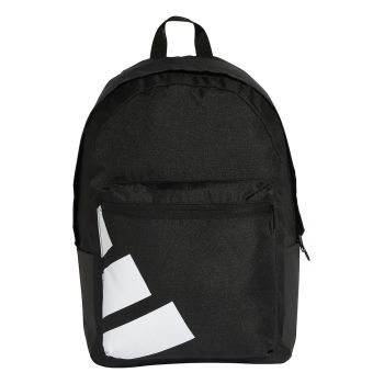 Rucsac din material textil cu buzunar frontal cu fermoar - Alb/Negru