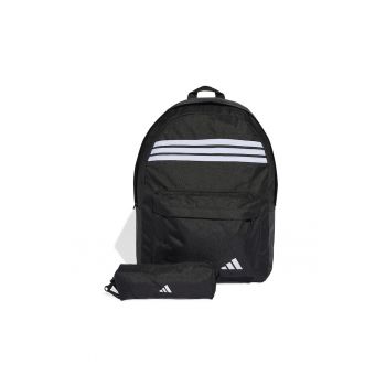 Rucsac din material textil cu imprimeu logo - Negru