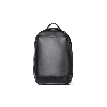 Rucsac din piele ecologica cu detaliu logo - Negru