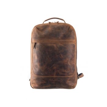 Rucsac Overnighter unisex piele naturala maro antichizat 34 x 48 x 16 cm - Vintage -