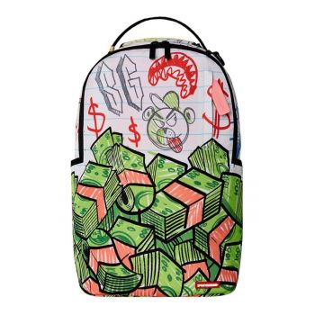Rucsac  Scribble Money DLXR verde 27x45x15cm poliester