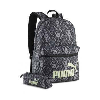 Rucsac si penar PHASE AOP - Negru/Alb murdar/Crem