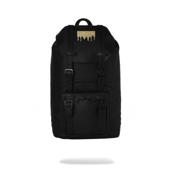 Rucsac unisex de piele ecologica cu catarame - Negru