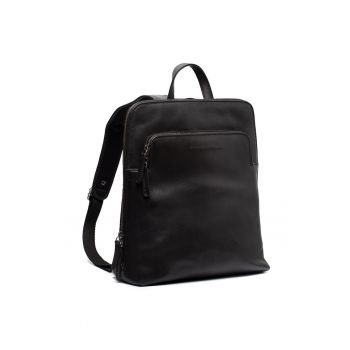 Rucsac unisex piele naturala - 10.5 litri - Fornella - - Negru