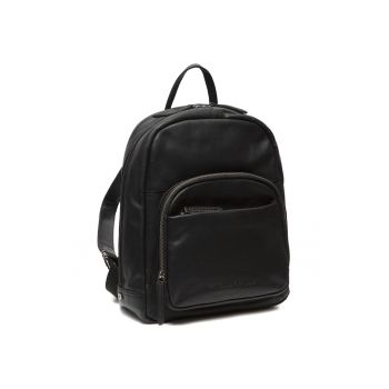 Rucsac unisex piele naturala - 9.1 litri - Santana - - Negru