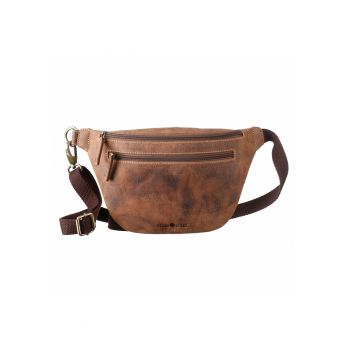 Borseta unisex piele naturala maro antichizat 33 x 17 cm - Vintage -