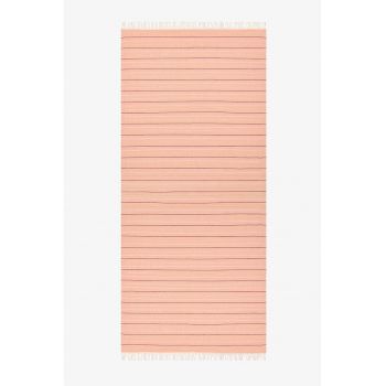 Cearsaf de plaja cu franjuri - Nude rose/Deep Purple