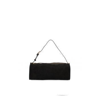 Geanta baguette din piele intoarsa Valoria Chic - Negru