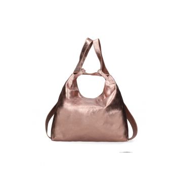 Geanta covertibila din piele Edera - Auriu rose