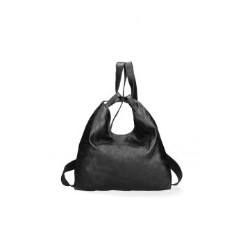 Geanta covertibila din piele Edera - Negru