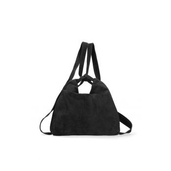 Geanta covertibila din piele intoarsa Silvana - Negru