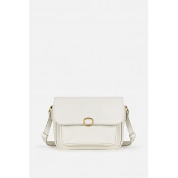 Geanta crossbody de piele ecologica - Alb fildes