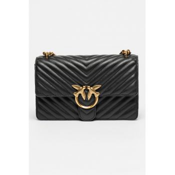 Geanta crossbody de piele Love One Classic - Negru