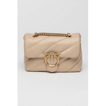 Geanta crossbody de piele Love Puff - Bej