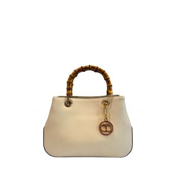 Geanta crossbody din piele ecologica - Alb fildes