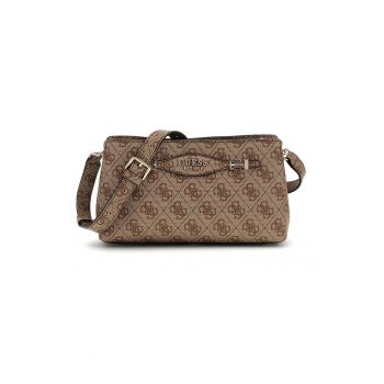 Geanta crossbody din piele ecologica cu model - Maro deschis