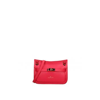 Geanta crossbody din piele Erisia Ultra - Roz zmeuriu