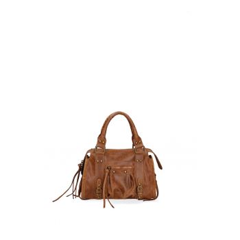 Geanta crossbody din piele intoarsa Erisia - Maro