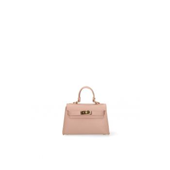 Geanta de piele cu maner Floralie Elite - Roz antichizat