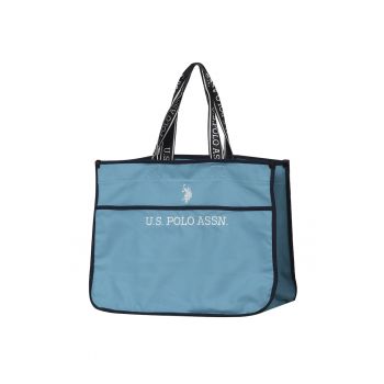 Geanta  HALIFAX - turcoaz/bleumarin - 48x36x19 -5cm - cu manere logate - inchidere magnetica