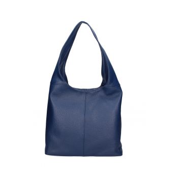 Geanta hobo de piele Aria - Bleumarin