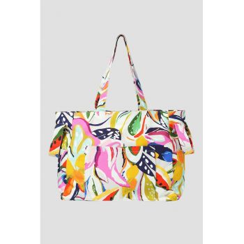 Geanta shopper cu imprimeu grafic - Multicolor