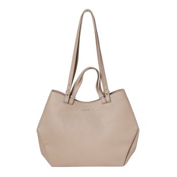 Geanta shopper din piele cu etui - Roz prafuit