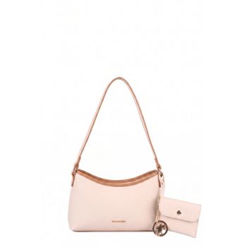Geanta tip Crossbody - aplicatii cu logo - sistem de inchidere cu fermoar si maner reglabil