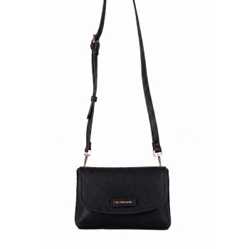 Geanta tip Crossbody - aplicatii cu logo - sistem de inchidere cu fermoar si maner reglabil