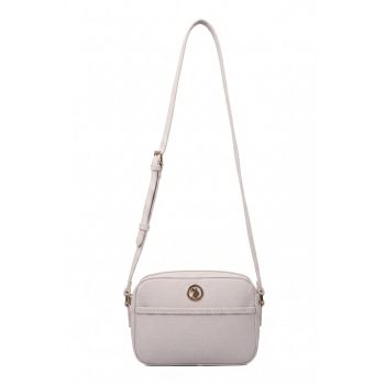 Geanta tip Crossbody - aplicatii cu logo - sistem de inchidere cu fermoar si maner reglabil