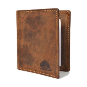 Portofel barbati piele naturala maro antichizat 10 x 10 cm - Vintage -