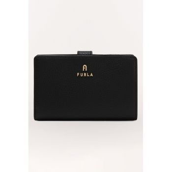 Portofel compact din piele Camelia - Negru
