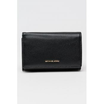 Portofel de piele cu aspect marmorat Jet Set - Negru