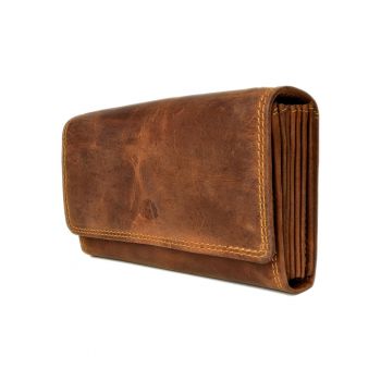 Portofel pentru ospatar unisex piele naturala maro antichizat 17.5 x 10 x 4 cm - Vintage -