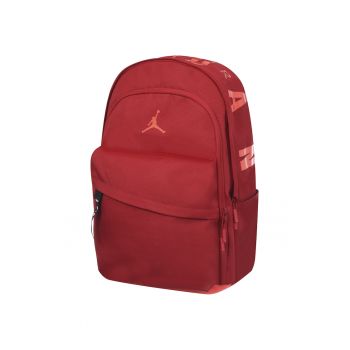 Rucsac  9A0172-R78 - rosu si roz neon - 48x30x13cm - cu compartiment pentru laptop - cu buzunare laterale pentru bauturi