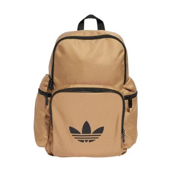 Rucsac unisex cu buzunare cu fermoar Adicolor - Negru/Maro nisip