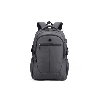 Rucsac unisex cu buzunare multiple Erevan Plus - Gri inchis