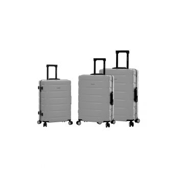 Set trolere  SW20503 - policarbonat - cifru TSA - 4 roti duble - 3 piese - argintiu