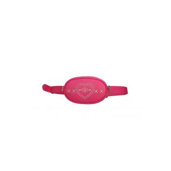 Borseta din piele cu aplicatii cu nituri - Fucsia