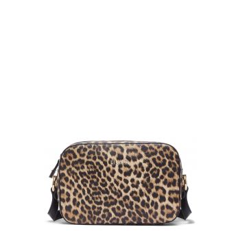 Geanta crossbody cu animal print - Bej