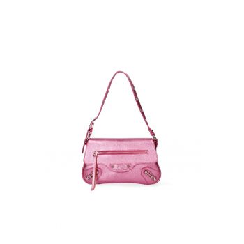 Geanta crossbody de piele cu tinte - Fucsia