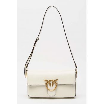 Geanta crossbody de piele Love One - Alb